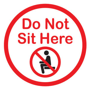COVID Rule 1: Observe seating restrictions - (Wall Sticker)
