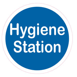 COVID Rule 1: Please use our designated hygiene stations - (Wall Sticker)