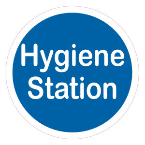 COVID Rule 1: Please use our designated hygiene stations - (Wall Sticker)