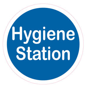 COVID Rule 1: Please use our designated hygiene stations - (Wall Sticker)