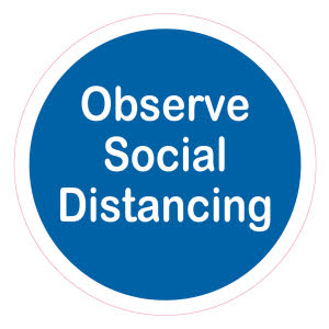COVID Rule 1: Maintain social distancing - (Wall Sticker)